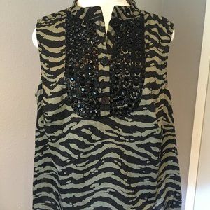 Michael Kors Plus Size 1X beaded blouse